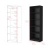 Bookcase 4-Shelves Benzoni, Office, Black - Black