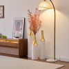 Floor Metal Vases Decorated White Metal vases Set of 3 large glazed metal vases 24in/28.7in/33.5in height - as Pic
