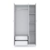 Westbury Wardrobe Armoire with Three-Doors and Two-Inner Drawers - White