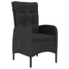 9 Piece Patio Dining Set Poly Rattan and Glass Black - Black