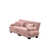 Cloud Couch 2 Seater Sofa for Living Room, Chenille 2 - Seat sofa with 2 Lumbar pillows and 2 throw pillows - Pink