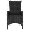 9 Piece Patio Dining Set Poly Rattan and Glass Black - Black