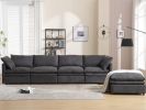 Modern U-shaped Sectional Sofa ,5-seat Sofa ,Sleeper Sofa Couch with Chaise Lounge, Dark Gray