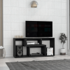 Rose Extendable TV Stand, Multiple Shelves, Black Wengue - Light Pine