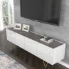 Space - TV Stand 4D white / white gloss - Default