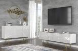 Space - TV Stand 4D white / white gloss - Default