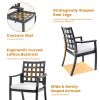 Modern Classic 7PC Outdoor Patio Dining Set,a Rectangular Table,Six Chairs (4 Stationary, 2 Swivel Rockers)