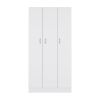 Westbury Wardrobe Armoire with Three-Doors and Two-Inner Drawers - White
