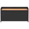 Storage Bench Black 39.4"x19.7"x20.5" Poly Rattan and Acacia Wood - Black