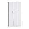 Westbury Wardrobe Armoire with Three-Doors and Two-Inner Drawers - White