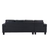 Sectional Sofa Set for Living Room with L Shape Chaise Lounge ,cup holder and Left or Right Hand Chaise Modern 4 Seat (BLACK) - as Pic