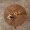 33.86"Modern Retro Splicing Round Coffee Table,Fir Wood Table Top with Gold Cross Legs Base(Same SKU:W757127348) - as Pic