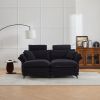 Comfortable Cloud Sofa with Ottomans, loveseat or 4-seater Sofa, 85.8''Modern Corduroy Upholstered Sectional Sofa(Black)