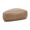 Pebble 44" Rounded Triangle Cocktail Ottoman, Tuscan Tan Brown Top Grain Leather - as Pic