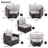 GO 9-Pieces Outdoor Half-moon Patio Sofa Set, Round Sofa Set, Modern Style Sofa, Brown Wicker, Beige Cushion - as Pic