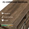 Modern Farmhouse TV Media Stand, Large Barn Inspired Home Entertainment Console, with 23" Fireplace Insert, for TV Up to 65'', Natural Brown