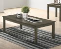 Dark Grey Color Elegant 3pc Coffee Table Set 1x Coffee Table and 2x End Tables Living Room Furniture - as Pic