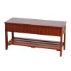 Quality Solid Wood Shoe Bench with Storage, Cherry - as Pic