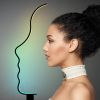 RGB Profile Face Floor Lamp RGBW Modern Face Floor Lamp for Bedroom Living Room;  Black Led Floor Lamp with Remote