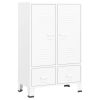 Industrial Wardrobe White 26.4"x13.8"x42.1" Steel - White
