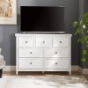 Modern 7 Drawers Dresser 7 Drawers Cabinet,Chest of Drawers Closet Organizers and Storage Clothes Storage Drawers Cabinet- White