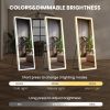 3 Color Lighting Mirror with LED Lights, 71"x26" Lighted Floor Standing Mirror with Stand - as Pic