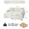 Deep Seat Sectional Cloud Sofa with 2 Ottomans & Soft Pillows, Loveseat Modular Couch for Living Room, Apartment,DIY Combination,White - as Pic