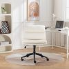 Bizerte Adjustable Swivel Criss-Cross Chair, Wide Seat/ Office Chair /Vanity Chair, White - as Pic