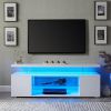 TV Stand for 65 Inch TV LED Gaming Entertainment Center Media Storage Console Table with Large Side Cabinet for Living Room( White) - as Pic