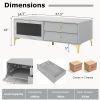 TV Stand with Compartment and Drawers for 55 Inch TV - Gray