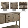 48'' Solid Wood Sideboard Console Table with 2 Drawers and Cabinets and Bottom Shelf, Retro Style Storage Dining Buffet Server Cabinet(Rustic)