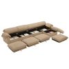 Extra Large and Long Oversized Sofa , L Shaped Sectional Cloud Couch with Fluffy Amrest Pillows, Sectional Cocuh with Storage Seats