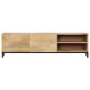 TV Stand 57.1"x11.8"x16.1" Solid Wood Mango - Brown
