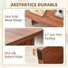 44.8 Inch Walnut Wood Grain MDF Coffee Table - Modern Luxury, Stable Triangular Support.
