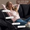Oversized Deep Seat Sectional Sofa, Green Modern Chenille Cloud Couch, Large 3 Seater Modular Sofa with 3 Pillows,Black - as Pic