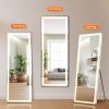 3 Color Lighting Mirror with LED Lights, 71"x26" Lighted Floor Standing Mirror with Stand - as Pic