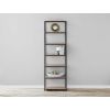 6-Shelf Metal Frame Bookcase - Rustic Brown