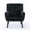 Modern Soft Velvet Material Ergonomics Accent Chair Living Room Chair Bedroom Chair Home Chair With Black Legs For Indoor Home - Black