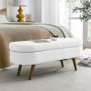 White Oval Ottoman