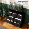 Desser For Bedroom With 7 Fabric Drawers Organizer Storage Closet Chest Clothes For Living Room Display Cabinet Of Furniture - Black
