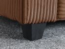 Modular Sectional Sofa, L-Shaped Corduroy Couch Set, 3-Seater Modular Sofa with Deep Seat and Cloud-Like Comfort, Brown