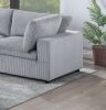 Dark Gray Color 6pc Modular Sectional Set Corduroy Upholstery Couch 3x Corner wedge 2x Armless Chairs 1x Ottoman Living Room Furniture - as Pic