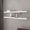 Floating Shelf Lyle, Living Room, White - White - Material