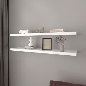 Floating Shelf Lyle, Living Room, White - White - Material