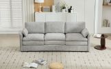 89" Cozy Upholstered 3-seater Sofa Oversized Comfy Cloud Sofa Double Cushion 3-seater Sofa Plush Cushion Sofa Couch for Living Room, Light Grey