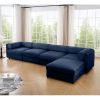Modular Sectional Sofa with Storage, Cylindrical Backrest and Armrests Deep Comfortable Seating,Durable and Supportive, Blue - as Pic
