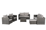 5 Piece Patio Furniture Set,Outdoor Wicker Rattan Sofa Conversation Set All Weather Patio Sectional Sofa Set, Backyard