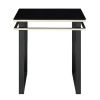 Black Coffee Table and End Tables Set Occasional 3pc Tables Tempered Glass Top Metal Frame Modern Living Room Furniture - as Pic