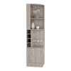 Bar Cabinet Papprika, 8 Wine Cubbies, Double Door, Light Gray Finish - as Pic