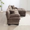 L Shaped Modular Sectional Sofa with Deep Seating Reversible 3-seat Sleeper Couch-Gray - as Pic